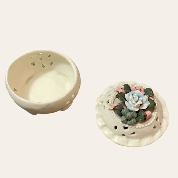 Rare, Vintage, Ceramic Flower Vase & Trinket Box - Picture 6 of 8